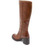 BOTTES HAUTES MARRON À TALON ÉPAIS - Casualmode.fr