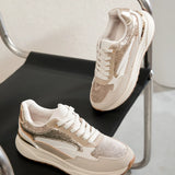 SNEAKERS CHUNKY BEIGE ET DORÉES FEMME STYLE TENDANCE - Casualmode.fr
