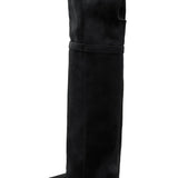 BOTTES NOIRES HAUTES ÉLÉGANCE – TALON CARRÉ - Casualmode.fr