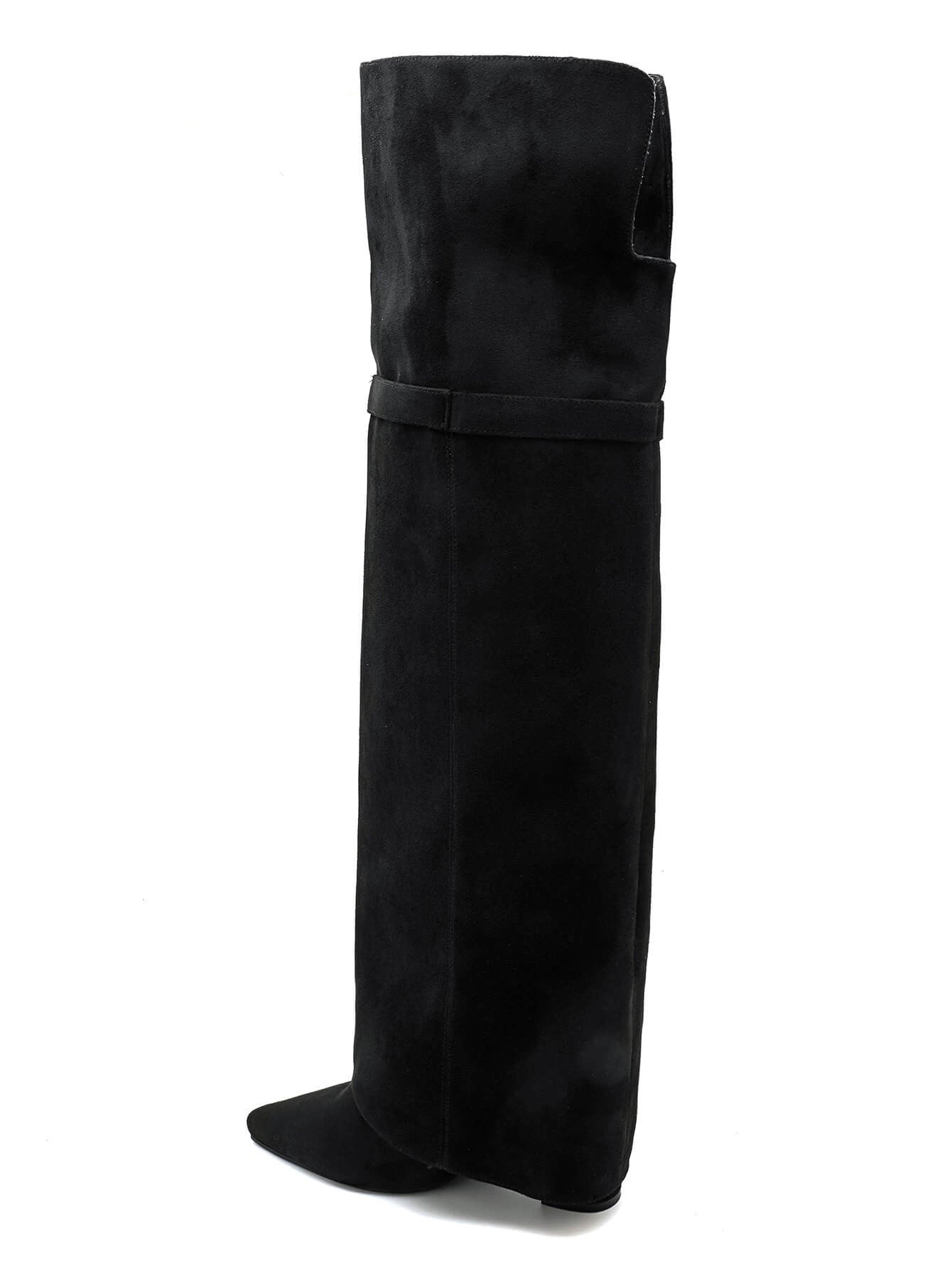 BOTTES NOIRES HAUTES ÉLÉGANCE – TALON CARRÉ - Casualmode.fr