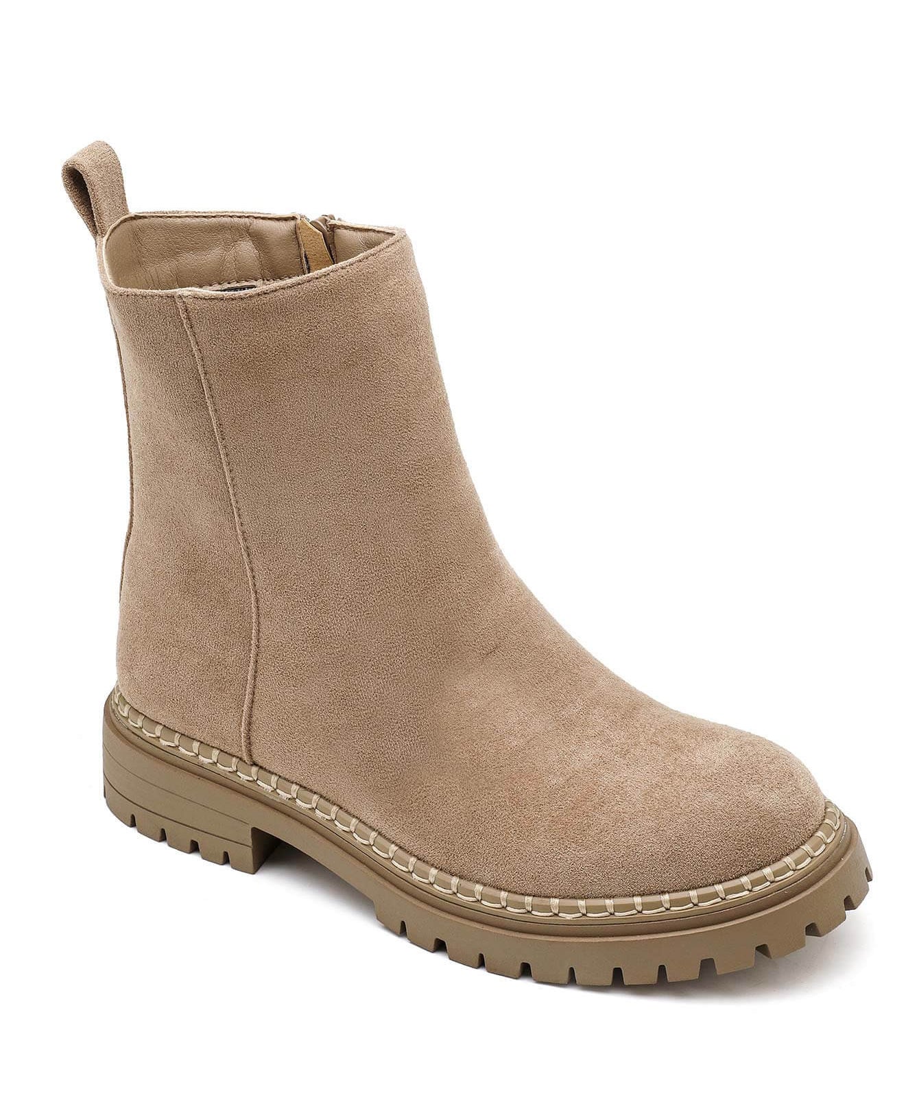 BOTTINES CHELSEA TAUPE EN SUÉDINE AVEC SEMELLE ÉPAISSE - Casualmode.fr