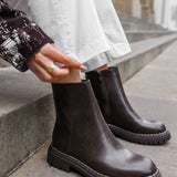 BOTTINES MARRON SEMELLE ÉPAISSE - Casualmode.fr