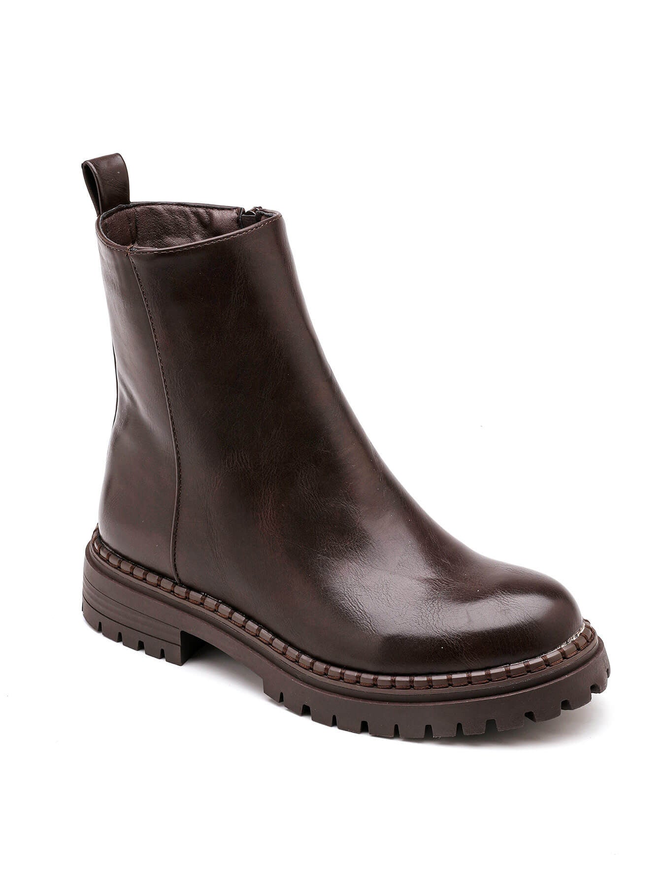 BOTTINES MARRON SEMELLE ÉPAISSE - Casualmode.fr