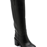 BOTTES NOIRES FEMME HAUTES – TALON BLOC 7 CM AVEC FERMETURE ZIP - Casualmode.fr