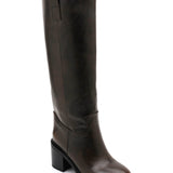 BOTTES FEMME MARRON HAUTES – TALON BLOC 7 CM AVEC FERMETURE ZIP - Casualmode.fr