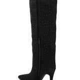 BOTTES NOIRES STRASS – TALON AIGUILLE GLAMOUR - Casualmode.fr