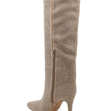 BOTTES BEIGE STRASS – TALON AIGUILLE GLAMOUR - Casualmode.fr