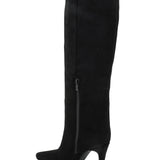 BOTTES NOIRES EN SUÉDINE – TALON AIGUILLE ÉLÉGANT - Casualmode.fr