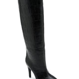 BOTTES NOIRES EFFET CROCO – TALON AIGUILLE CHIC - Casualmode.fr
