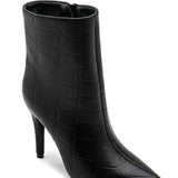 BOTTINES NOIRES EFFET CROCO – TALON AIGUILLE ÉLÉGANT - Casualmode.fr