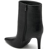 BOTTINES NOIRES EFFET CROCO – TALON AIGUILLE ÉLÉGANT - Casualmode.fr