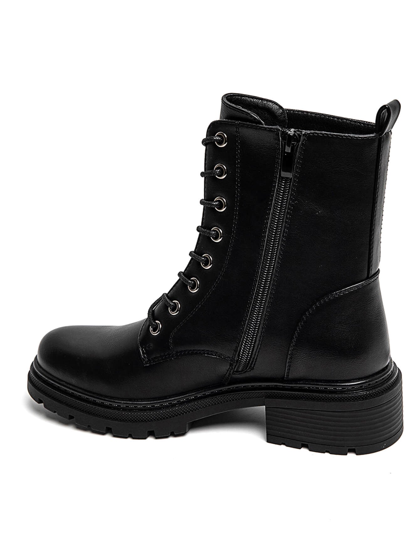 RANGERS NOIRES À LACETS AVEC SEMELLE CRANTÉE - Casualmode.fr