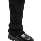 BOTTES NOIRES STYLE CHAUD – TIGE EN MAILLE ET SEMELLE CRANTÉE - Casualmode.fr