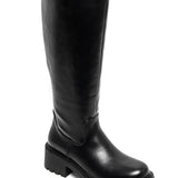 BOTTES NOIRES HAUTES – SEMELLE CRANTÉE MODERNE - Casualmode.fr