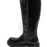 BOTTES NOIRES HAUTES – SEMELLE CRANTÉE MODERNE - Casualmode.fr