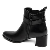 BOTTINES NOIRES – TALON BLOC ET BOUCLE CHIC - Casualmode.fr