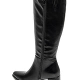 BOTTES NOIRES HAUTES – TALON BLOC ÉLÉGANT - Casualmode.fr