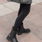 BOTTINES NOIRES SEMELLE ÉPAISSE EFFET CROCO - Casualmode.fr