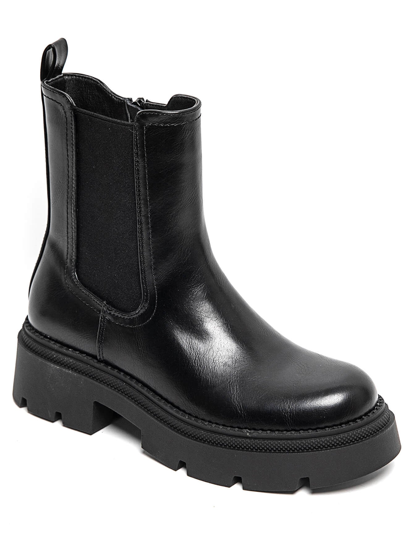 BOTTINES CHELSEA NOIRES – SEMELLE CRANTÉE TENDANCE - Casualmode.fr