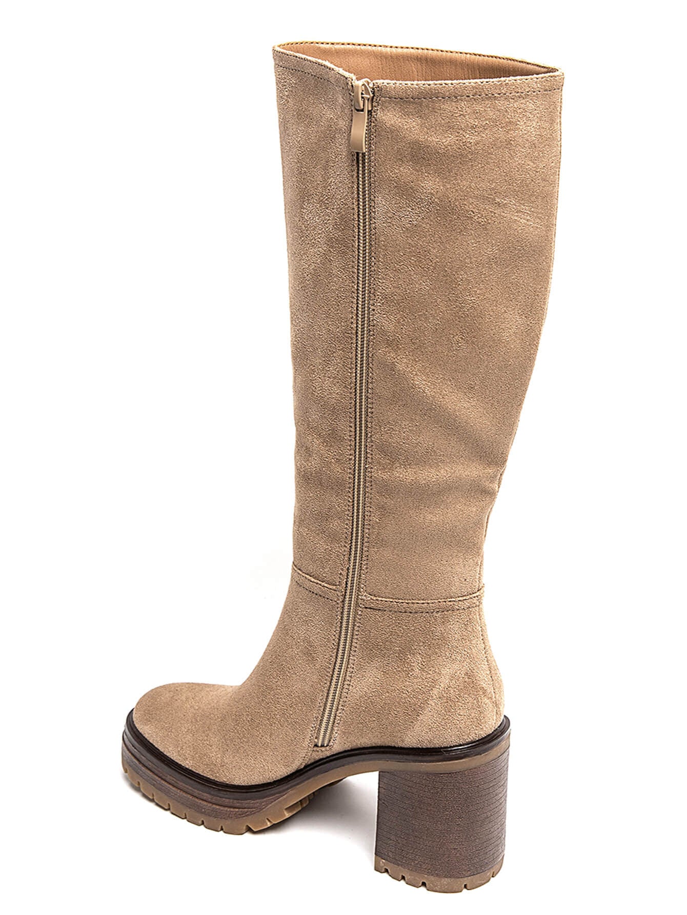 CUISSARDES BEIGE À TALON ÉPAIS - Casualmode.fr