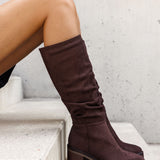 CUISSARDES MARRON À TALON ÉPAIS - Casualmode.fr