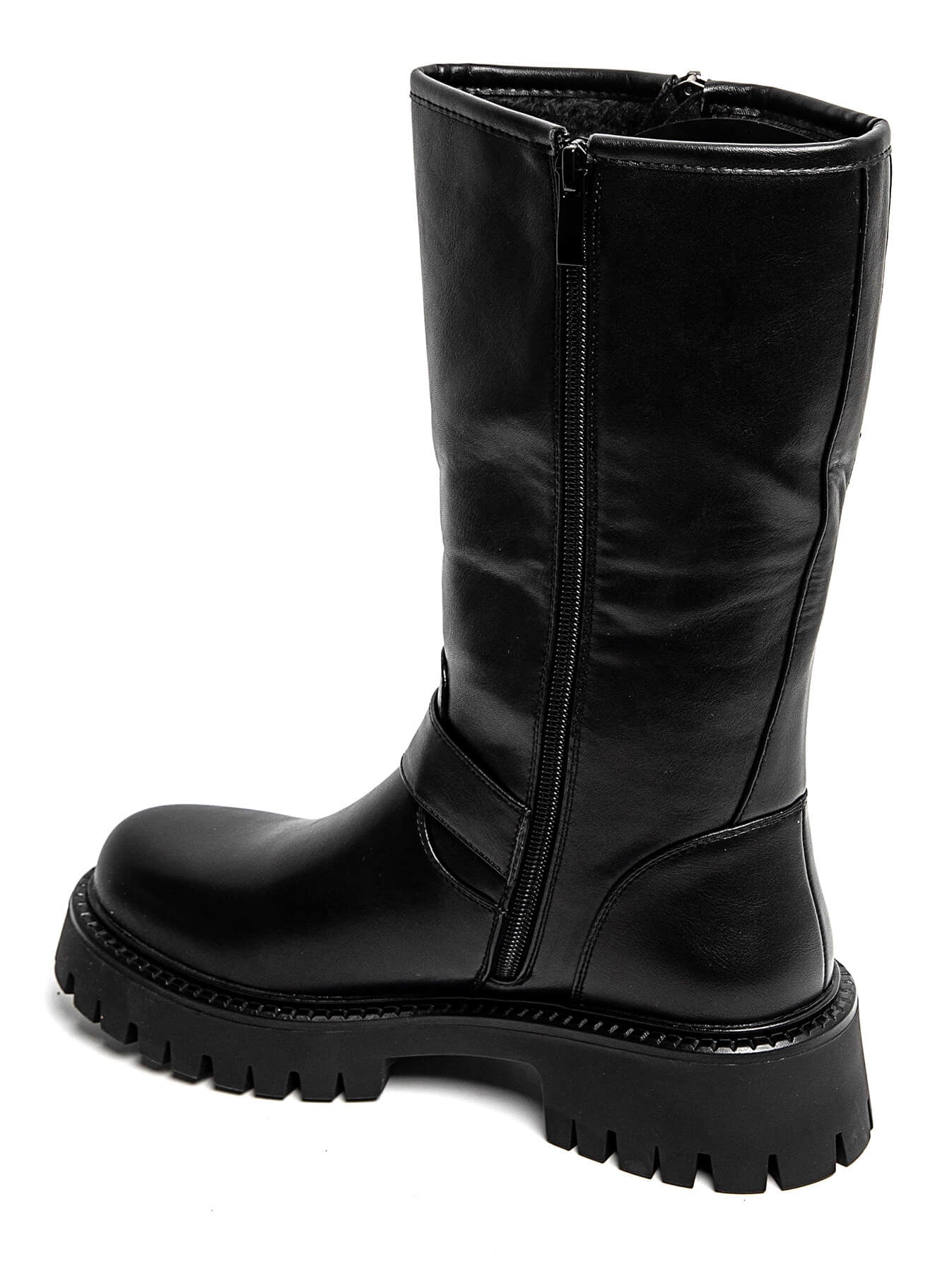 BOTTES NOIRES MOTARDES À BOUCLES ET SEMELLE CRANTÉE - Casualmode.fr