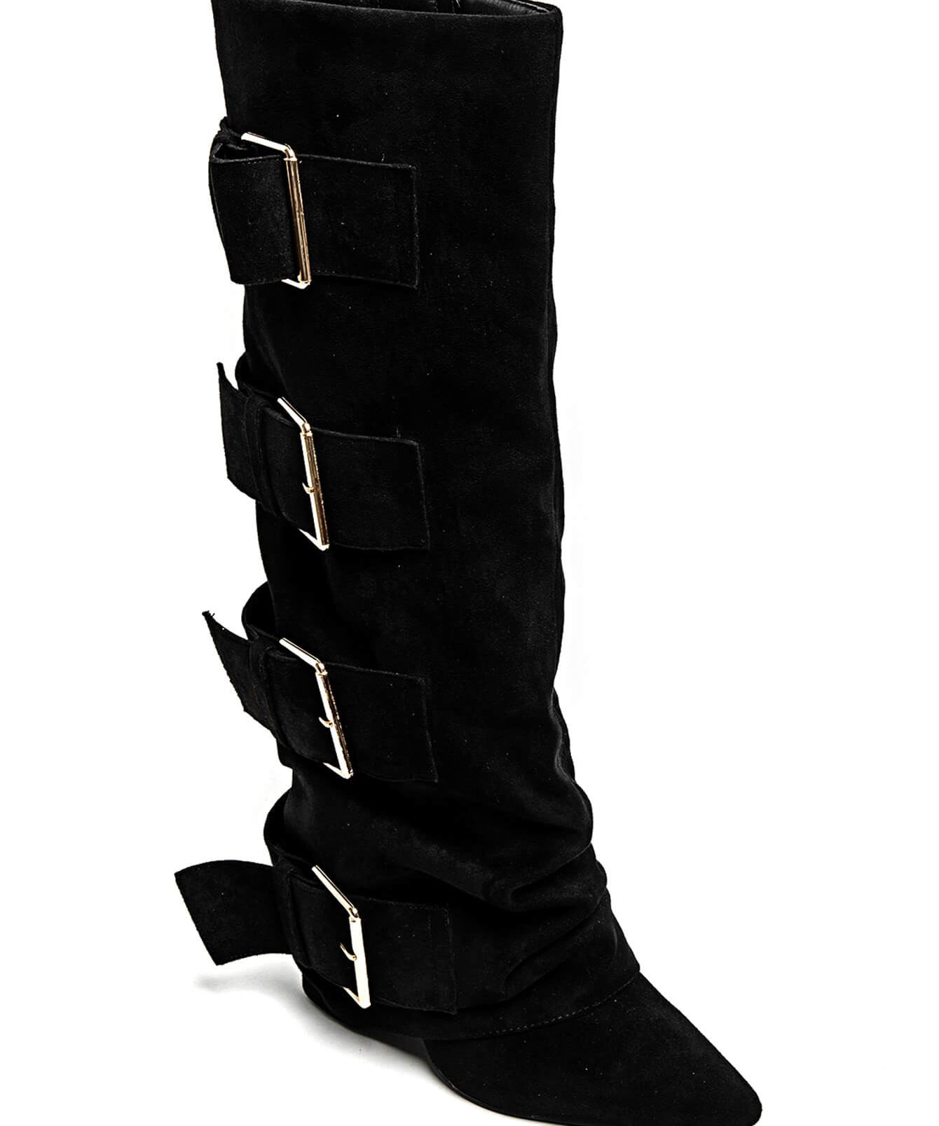BOTTES NOIRES À GRANDES BOUCLES – STYLE GLAM CHIC - Casualmode.fr