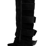 BOTTES NOIRES À GRANDES BOUCLES – STYLE GLAM CHIC - Casualmode.fr