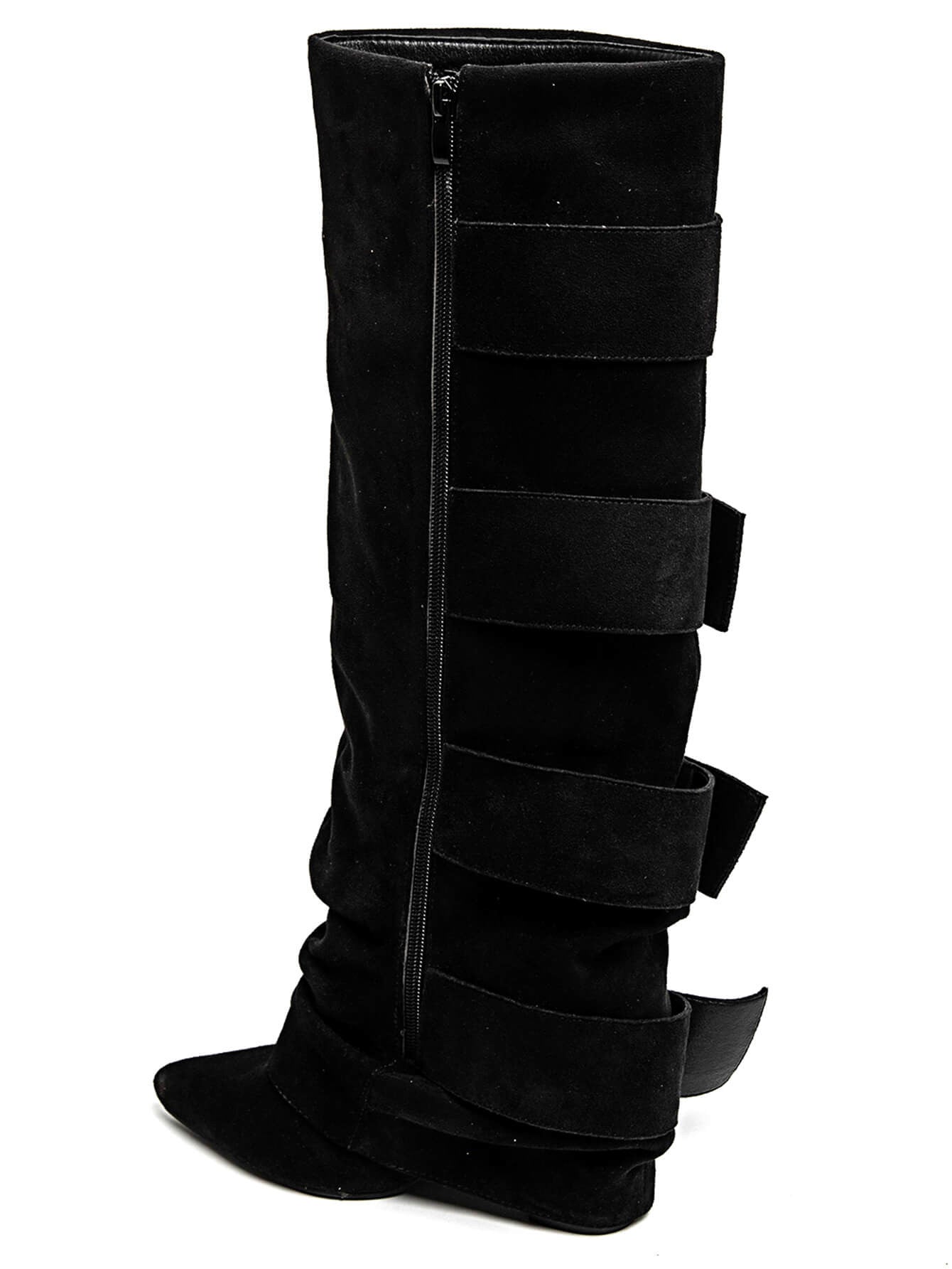 BOTTES NOIRES À GRANDES BOUCLES – STYLE GLAM CHIC - Casualmode.fr