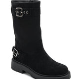 BOTTINES HAUTES NOIRES BIKER TENDANCE - Casualmode.fr