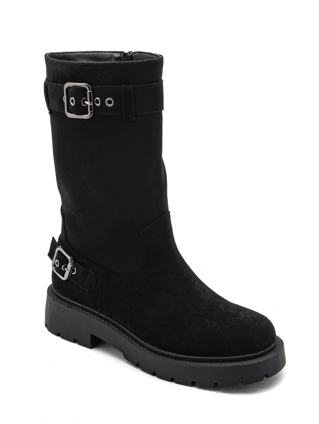 BOTTINES HAUTES NOIRES BIKER TENDANCE - Casualmode.fr