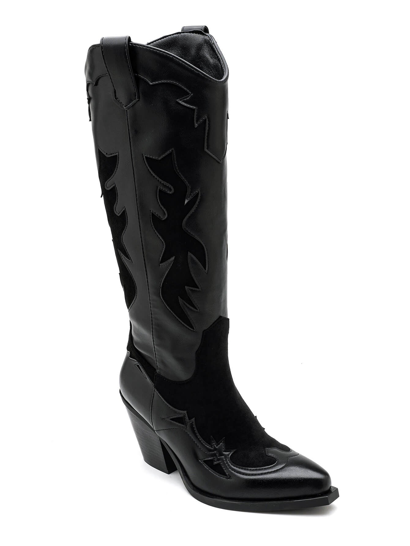 BOTTES COWBOY NOIRES – STYLE WESTERN TENDANCE - Casualmode.fr