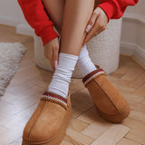 MULES FOURRÉES CAMEL À SEMELLE ÉPAISSE - Casualmode.fr