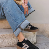 BASKETS FEMME NOIRES CASUAL - Casualmode.fr