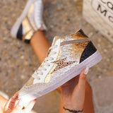 BASKETS MONTANTES FEMME PAILLETÉES BRONZE ET NOIR - Casualmode.fr