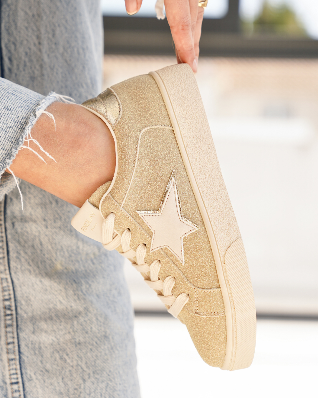 Basket femme étoile taupe à lacets - Solange - Casualmode.fr