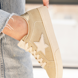 Basket femme étoile taupe à lacets - Solange - Casualmode.fr