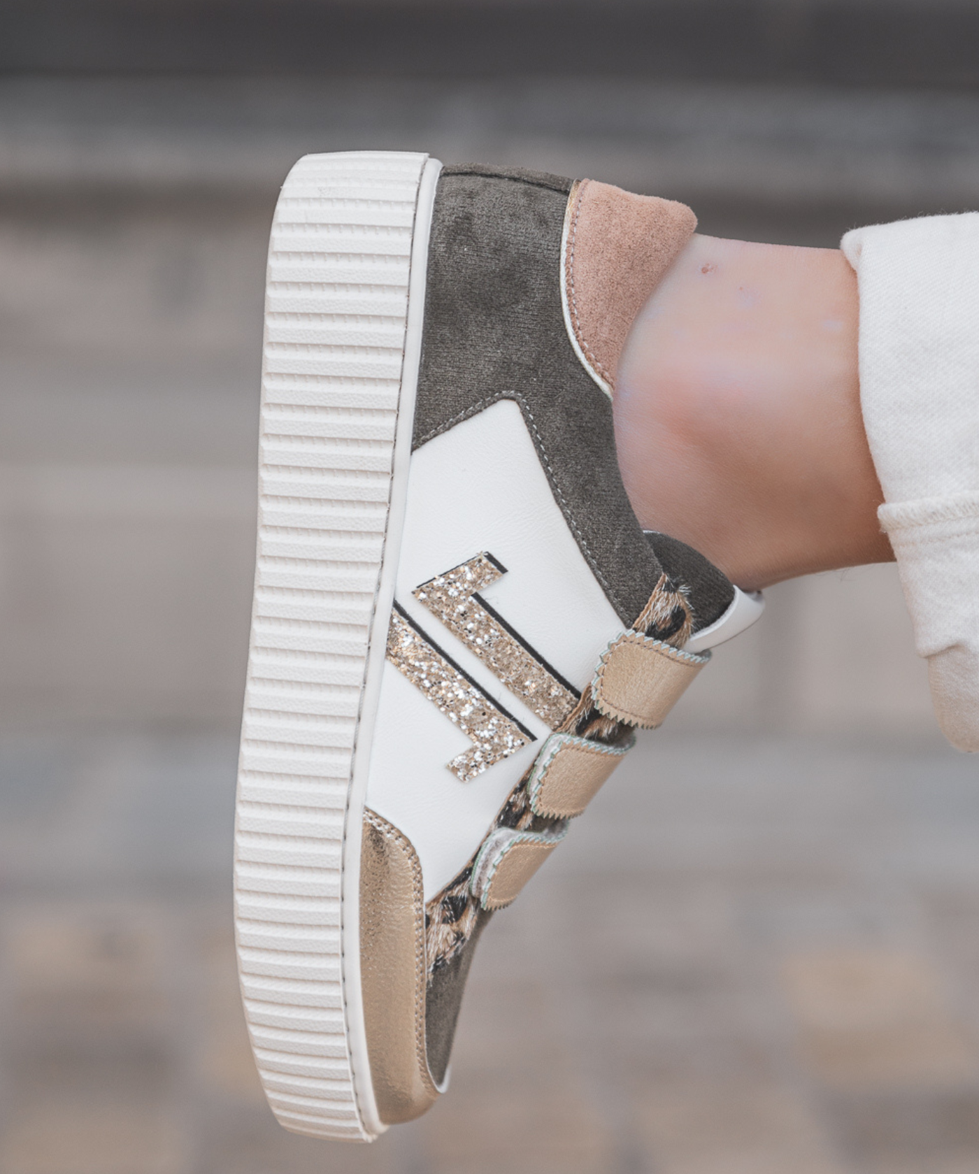 CL11 SNEAKERS - CL91-KHAKI-GOLD - Casualmode.fr