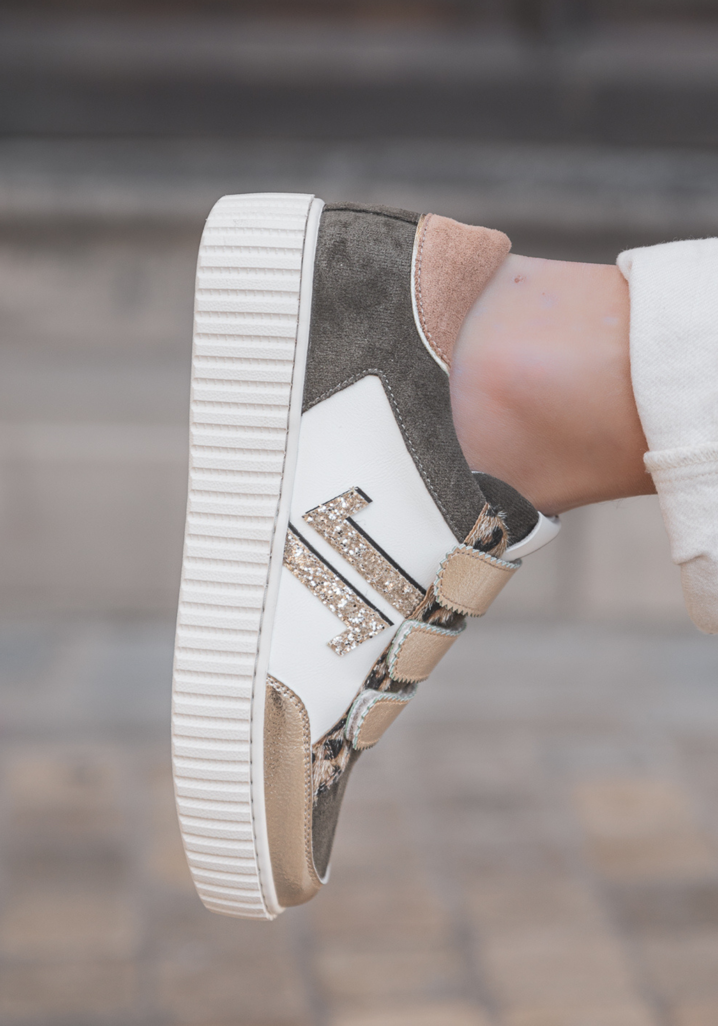 CL11 SNEAKERS - CL91-KHAKI-GOLD - Casualmode.fr