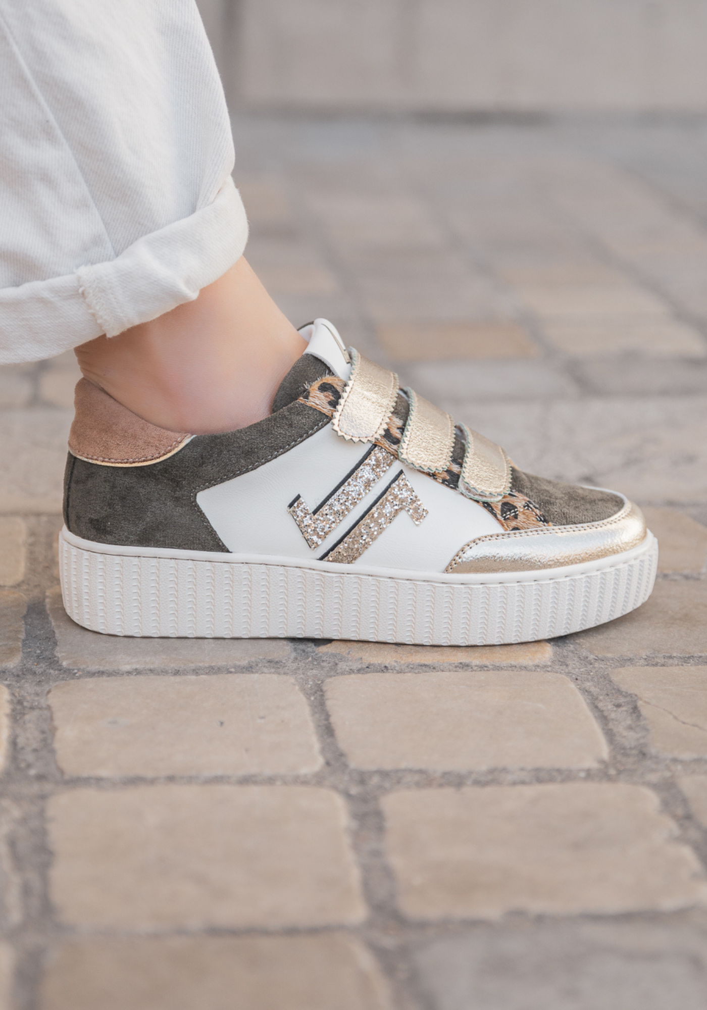 CL11 SNEAKERS - CL91-KHAKI-GOLD - Casualmode.fr