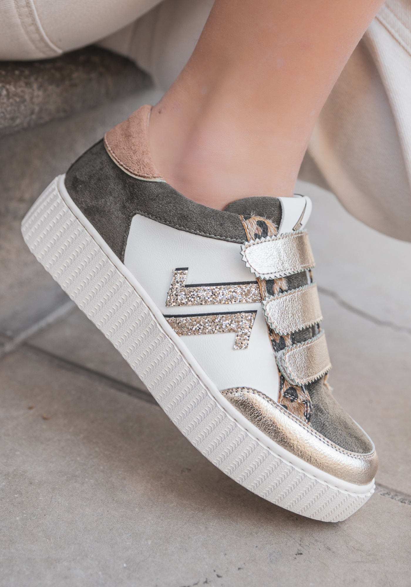 CL11 SNEAKERS - CL91-KHAKI-GOLD - Casualmode.fr