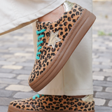 BASKETS LÉOPARD ÉTOILE ARGENTÉE - Casualmode.fr