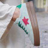 BASKETS VERT CLAIR ÉTOILE ROUGE – STYLE URBAIN CHIC - Casualmode.fr