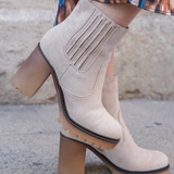 Bottines femme BEIGE à talon XM10 - Casualmode.fr