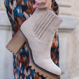 Bottines femme BEIGE à talon XM10 - Casualmode.fr