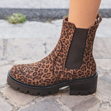 BOTTINES IMPRIMÉ LÉOPARD TALON CRANTÉ - Casualmode.fr