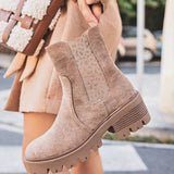 BOTTINES TAUPE AVEC SEMELLE CRANTÉE - Casualmode.fr