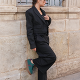 BASKETS VERT ÉMERAUDE AVEC DÉTAILS BORDEAUX - Casualmode.fr