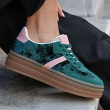 BASKETS FEMME VERTES ET ROSES - Casualmode.fr