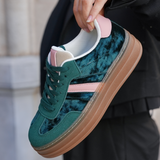 BASKETS FEMME VERTES ET ROSES - Casualmode.fr